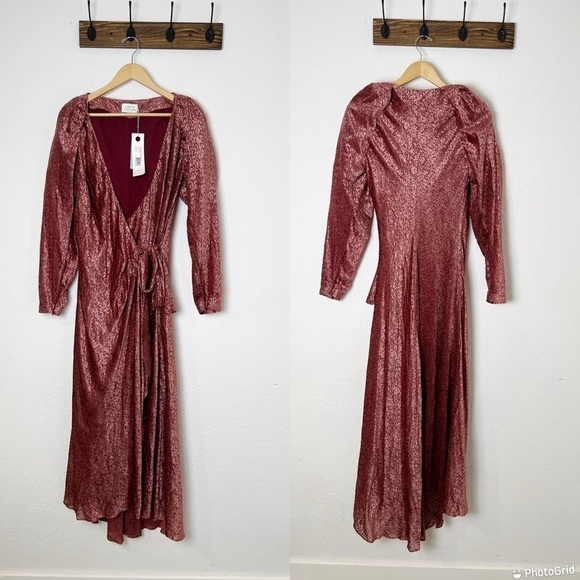 Tanya Taylor Laureen Velvet Wrap Dress - Picture 3 of 10